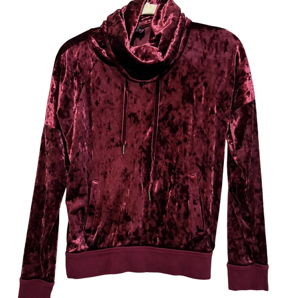 Betsey Johnson Performance Fuchsia Top Crushed Velvet Cowl‎ Neck sz M Dark Fairy
